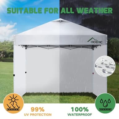 Acepic Instant Canopy Tent Sidewalls for 12x12 Pop Up Canopy 210D Waterproof, 3 Piece Sidewalls, White(3PCS Sidewall Only, Canopy Tent NOT Included) - Image 3