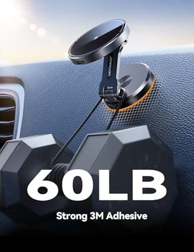 JOYROOM for MagSafe Car Mount Charger with Rotatable Charging Panel, 15W Fast Charging Metal Magnetic Phone Holder, Dashboard Wireless Charger for iPhone Car Mount for iPhone 17/16/15/14/13/12 - Image 7