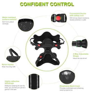 Gimilife Dog Harness, Adjustable Reflective Dog Vest No Pull Dog Harness with Badge and Bow Tie for Puppy Small Medium Large Dogs - Image 4