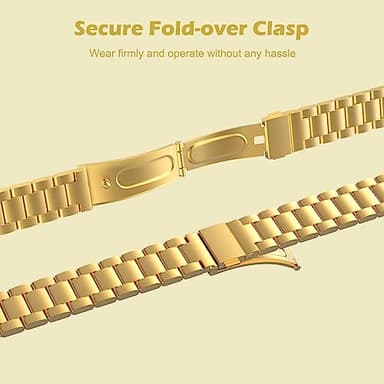 MoKo Slim Metal Band Compatible with Apple Watch Series 11/10 42mm, 9/8/7 41mm, SE3/SE2/SE/6/5/4 40mm, 3/2/1 38mm, Stainless Steel Thin Band Replacement Strap iWatch Wristband for Women, Gold - Image 4