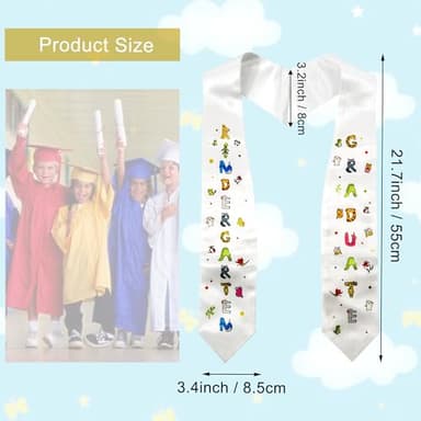 GraduatePro Kindergarten Graduation Cap and Gown Package Class of 2025 for Kids with Stole Certificate as Party Gift Black 36 - Image 5
