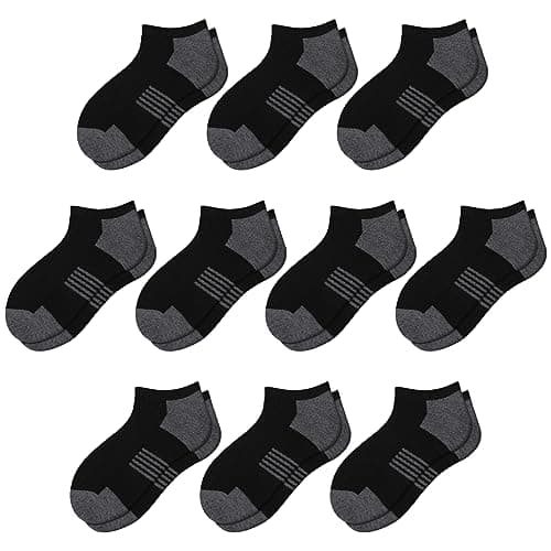Comfoex 10 Pairs Boys Socks Low Cut Ankle Socks For Kids 8-10 4-6 6-8 Years Old Short Athletic Socks With Cushioned Sole - Image 1