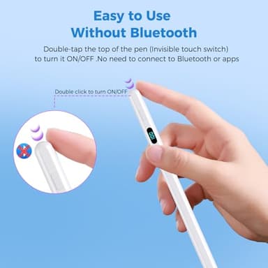 iPad Pencil with Magnetic&5 Extra Tips,USB-C Faster Charge,Stylus Pen Compatible with iPad 6-11th/A16,Air M3/M2/3-5th,Pro M4/11/12.9/13inch,Mini 5th-7th/A17Pro (White) - Image 6