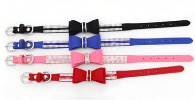 Purple Rhinestone Puppy Collar with Bow, Girl Bling Cat Collars Diamond Female Fancy Sparkly Jewelry Cute Adjustable for XXS XS Small Medium Male Boy Dog Pet Kitten Yorkie, X-Small - Image 5