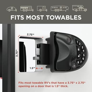 RVLOCK V4 RV Door Lock Keyless Entry with Remote, Secure and Convenient Camper Latch Replacement, Durable RV Door Lock Replacement for Trailers with Patented Security Technology - Image 3
