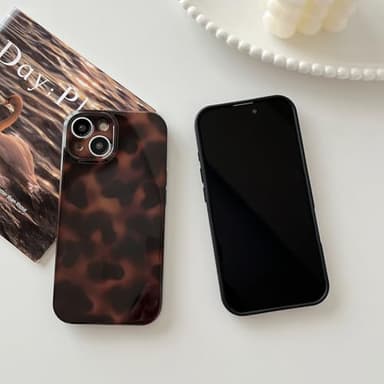 Huahuacase Compatible with for iPhone 14 Case, Tortoise Shell Chic Amber Brown Print Leopard, Classic Soft TPU Protective Shockproof Case for iPhone 14 6.1 ''Color2 - Image 3