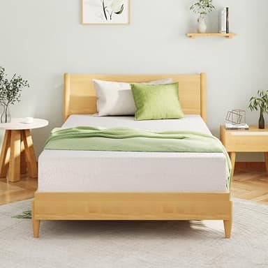 EGOHOME 10 Inch Queen Mattress, Memory Foam Mattress in a Box with Cooling Green Tea Gel, Relieve Pressure with Medium Support, CertiPUR-US Certified, 80''L x 60''W, White - Image 2