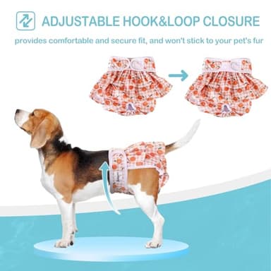 Avont 3 Pack Washable Female Dog Diapers, Reusable Period Diapers Cover for Girl Doggies Heat Cycle, Incontinence -Strawberry/Orange/Cherry(XL) - Image 2