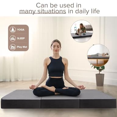 Vamcheer Tri Folding Mattress Queen Size - 6 Inch Foldable Mattress for Travel/RV/Camping/Guest Room/Yoga, Tri-fold Memory Foam Cushion with Washable Cover,78"x58"x6" - Image 5