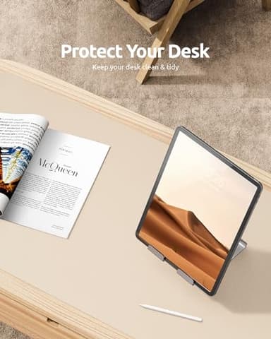 YSAGi Leather Desk Pad Protector, Large Mouse Pad, Non-Slip PU Leather Desk Blotter, Waterproof Writing Pad for Office and Home (31.5" x 15.8", Eggshell) - Image 7