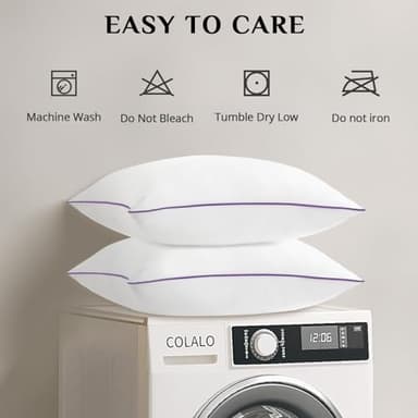 JOLLYVOGUE Pillows Queen Size Set of 2, Medium Supportive Bed Pillows with Super Soft Down Alternative Fill, Luxury Fluffy Hotel Quality for Side, Back, and Stomach Sleepers - Image 8