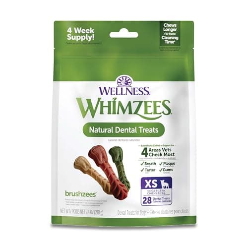 WHIMZEES Wellness Daily Brushzees Dog Dental Treats, Natural Chews, Extra Small Size Stick, (28 Count) - Image 1