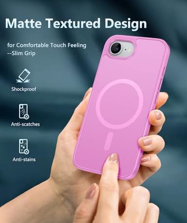 FNTCASE for iPhone 16e Phone Case: for iPhone 16E Case 2025 Magnetic Matte Textured Silicone Shockproof Military Grade Drop Protection Cell Phone Cover | Slim Rugged Anti-Slip Protective Bumper - Image 6