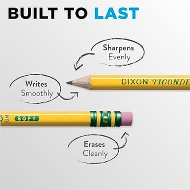 Ticonderoga Wood-Cased Pencils, Pre-Sharpened, #2 HB Soft, Yellow, 30 Count - Image 7