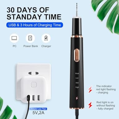 Plaque Remover for Teeth, Tartar Remover for Teeth Cleaning with 4 Replaceable Heads and 3 Adjustable Modes, Rechargeable Teeth Cleaning Plaque Remover for Home - Image 6