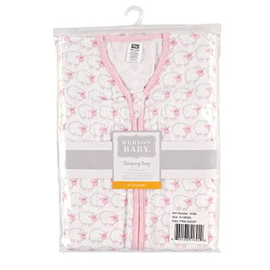 Hudson Baby Unisex Baby Muslin Cotton Sleeveless Wearable Sleeping Bag, Sack, Blanket, Pink Sheep, 0-6 Months - Image 2