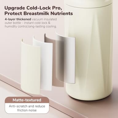 EASYVAVA 22oz Portable Breast Milk Cooler Bottle-Breastmilk Chiller for Outdoor Travel Mom, Keeps Milk Fresh Cooling for 24 Hours,Breastfeeding Essentials with 2pcs Bottle for Breastmilk Storage - Image 6
