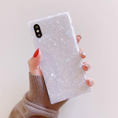 Cocomii - Rectangle Case Compatible with iPhone Xs/X - Opalescent Pearl, Glitter Sparkle, Glossy, Women Girls Men, Protective Phone Case for iPhone Xs/X 5.8 inch, White - Image 7