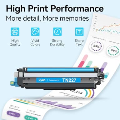 LEMERO UEXPECT TN-227BK/C/M/Y High Yield Toner Cartridge Compatible Replacement for Brother TN227 TN-227 TN227BK TN223BK TN223 TN-223 for MFC-L3770CDW HL-L3290CDW MFC-L3710CW HL-L3270CDW ( 5 Pack) - Image 4