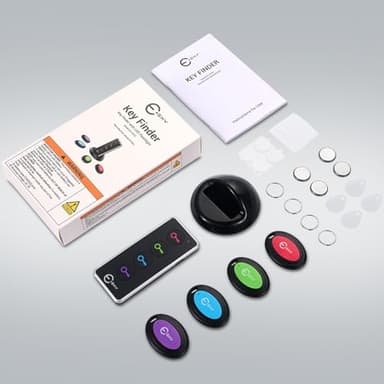 Esky Key Finder Locator with Sound, 85dB Item Trackers with 131ft Range Beeper Tags, Wireless Key Finders for Finding Keys Wallet Remote Control Pet Phone, 4 Receivers & Flashlight - Image 6