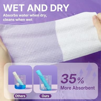 Serenorch Disposable Face Towels, 10" x 12", Ultra Thick Face Towelettes for Sensitive Skin, Extra Soft Makeup Remover Dry Wipes, 50 Count - Image 5