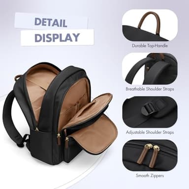 GOLF SUPAGS Backpack for Women Work College Travel Laptop Backpacks Multi-Functional Casual Daypack Teacher Nurse Everyday Bags Fits 15.6 Inch Notebook (Black) - Image 4