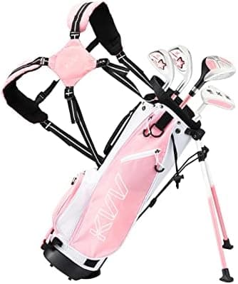 KVV Junior Complete Golf Club Set for Kids/Children Right Hand, Includes Oversize Driver, Irons, Putter, Head Cover, Portable Golf Stand Bag - Image 7