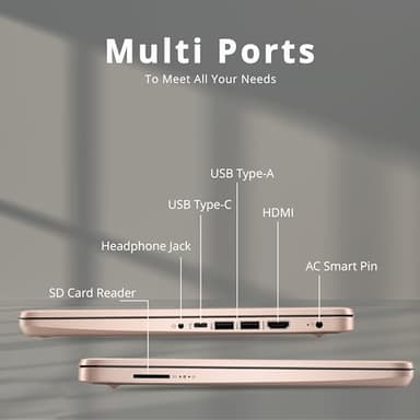 HP Stream 14" HD Lightweight Laptop, Intel Celeron N4120, 16GB RAM, 224GB Storage(64GB eMMC + 160GB Docking Station), Intel UHD Graphics, HD Webcam, 1 Year Office 365, WiFi, Bluetooth, Win 11s, Gold - Image 9