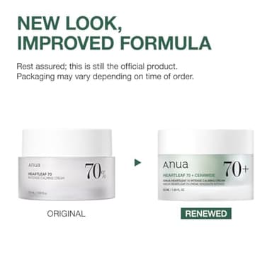 ANUA Heartleaf 70 Intense Calming Cream with Ceramide, Panthenol, Heartleaf extract, Korean Skin care - (50ml /1.69Fl. Oz) - Image 2