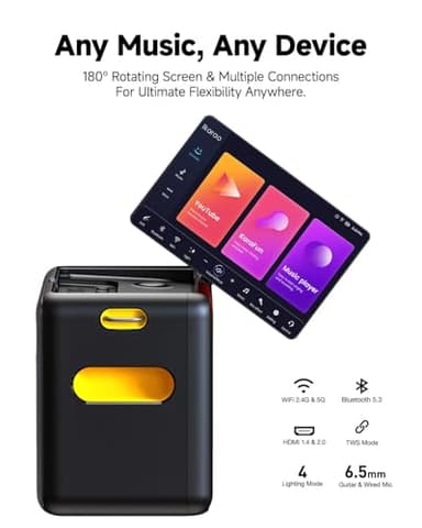 Ikarao Smart Karaoke Machine for Adults - with Lyrics Display, 32GB Karaoke Tablet, 2 Wireless Mics, Professional Karaoke System, 300W Peak Power, 4 DJ Lights, Karaoke Speaker for Any Occasion - Image 7