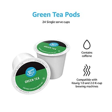 Happy Belly Tea Pods Compatible with 2.0 K-Cup Brewers, Green Tea, 24 Count (Previously Solimo) - Image 5