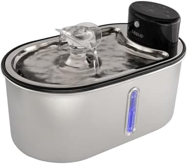 Wireless Cat Water Fountain Stainless Steel, 5200mAh Battery, Ultra Quiet, Automatic Pet Water Dispenser, 108oz/3.2L, Two Flow Modes, BPA-Free, Multi-Filtration, Includes 2 Filters - Black - Image 2