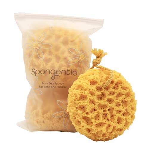 Spongentle Deep Cleansing Body Loofah Sponge, Natural Colors, for Bath and Shower, Multiple Textures for Gentle and Deep Exfoliation, Generous and Rich Lather, (Pack of 3) - Image 1