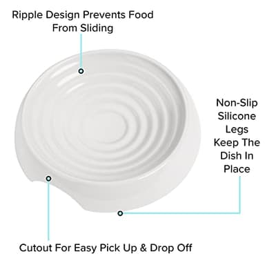 CatGuru Cat Bowls, Whisker Friendly Cat Food Bowl for Indoor Cats, Reliefs Whisker Fatigue, Wide Kitten Dish, Non Slip Pet Dishes, Shallow Pet Plates (Set of 2, Marshmallow) - Image 4