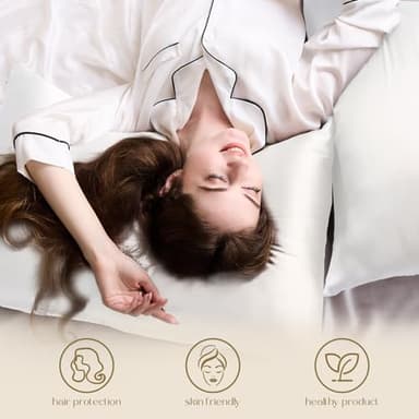 ZIMASILK 100% Pure Mulberry Silk Pillowcase for Hair and Skin Health,Soft and Smooth,Both Sides Premium Grade 6A Silk,600 Thread Count,with Hidden Zipper,1pc(Standard 20''x26'',White) - Image 4