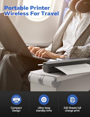 iDPRT MT610 Pro Portable Thermal Printer, 300DPI HD Mobile-Travel-Printers, Inkless-Wireless-Small-Printer for Home Use, Office, Vehicles, Bluetooth Printers Supports 8.5" x 11" US Letter&A4&A5 Size - Image 3