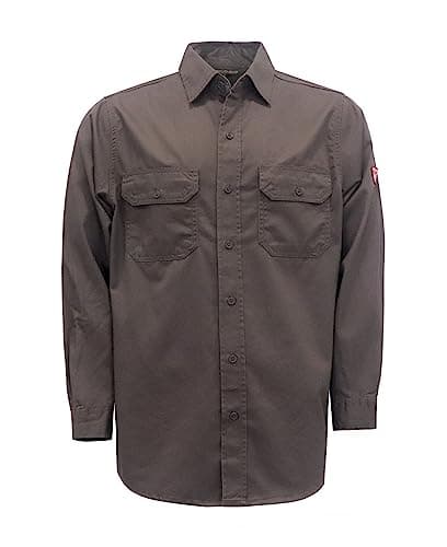 TICOMELA FR Shirts for Men Flame Resistant/Fire Retardant Shirt NFPA2112 7.5oz Gray Men's Welding Shirt - Image 1