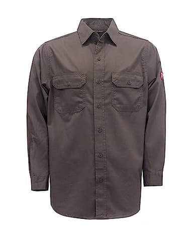 TICOMELA FR Shirts for Men Flame Resistant/Fire Retardant Shirt NFPA2112 7.5oz Gray Men's Welding Shirt - Image 1