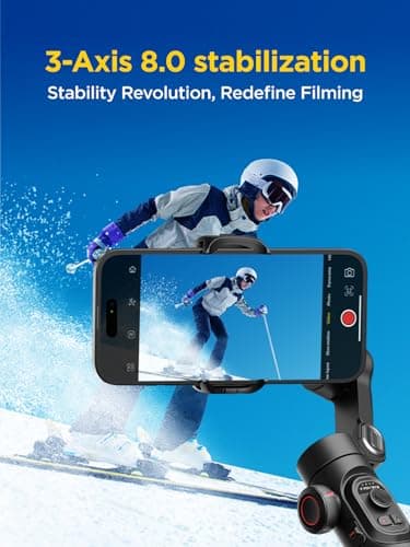 AOCHUAN Gimbal Stabilizer for Smartphone, iPhone Gimbal w/Focus Wheel Face/Object Tracking for iPhone 16 15 Pro Max/Android Foldable 3-Axis Handheld Phone Stabilizer for Video Recording -Smart XE - Image 2
