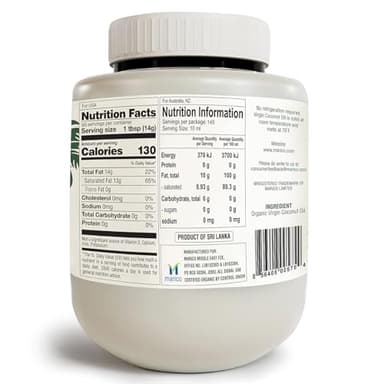 "Parachute Naturalz Organic Virgin Coconut Oil | Cooking Oil, Hair Oil, Body Oil & Oil Pulling | Cold Pressed | Unbleached | Unrefined | Non-Hydrogenated | MCT Oil | USDA Certified | 49 fl oz | Plastic Jar" - Image 2