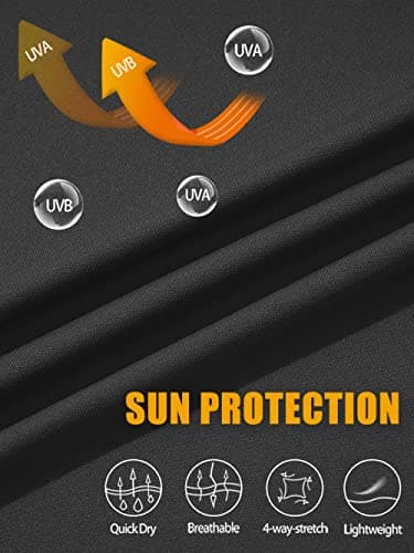 Dry Fit Men's Sun Hoodie - UV Protection, Long Sleeve, Quick Dry, Thumb Holes, Black - Image 6
