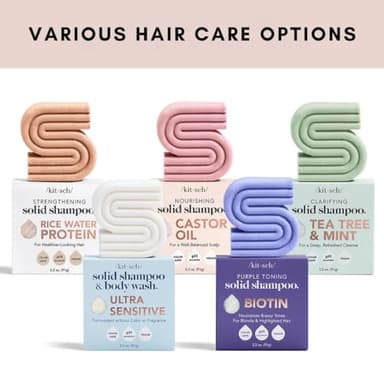 Kitsch Toning Purple Shampoo For Blondes & Color Treated Hair - Shampoo Bar For Women and Men - Biotin Shampoo for Strengthening & Neutralizing Brassy Tones - Vegan, Silicone & Sulfate Free - 3.2 oz - Image 5