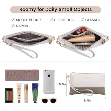 LOVEVOOK Laptop Bag for Women, Khaki- Off-white - Image 6