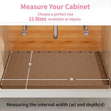 Sdpeia Under Sink Mat for [25" x 19"] Cabinet, Upgraded Silicone Waterproof Mat Kitchen Cabinet Liner Cabinet Protector Kitchen Organizers and Storage - Image 8