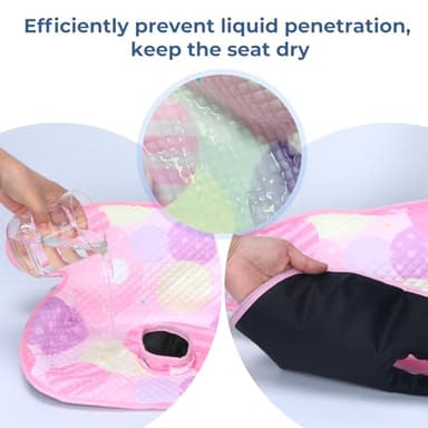 COOLBEBE Car Seat Protector for Potty Training, Dry Waterproof Car Seat Liner Toilet Training for Baby Infant Toddler, Piddle Pads Cover Car Seat Pad for Strollers & Carseat (Pink) - Image 2