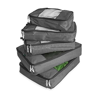 TravelWise Packing Cube System - Durable 5 Piece Weekender Plus Set (Silver) - Image 1