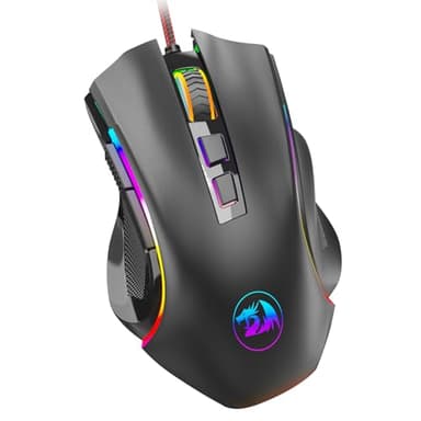 Redragon M602 Gaming Mouse, Ergonomic RGB Gaming Mouse Wired with 7200 Adjustable DPI, 9 Programmable Buttons, Professional Software for Gamer Office [Black] - Image 9