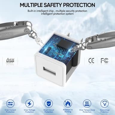 iPhone Charger [Apple MFi Certified] Apple Charger Cord 2Pcak 6FT Lightning Cable Fast Charging with Wall Charger Block Travel Plug Brick Adapter for iPhone 14/13/12/11/XS/XR/SE/7/8/8 Plus/AirPods - Image 3