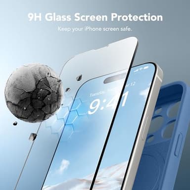 SuydanBox Magnetic for iPhone 14 Pro Max Case, Compatible with MagSafe, [Full Camera Protection][Screen Protector] Silicone Shockproof Protective Phone Case for iPhone 14 Pro Max 6.7", Lake Blue - Image 4