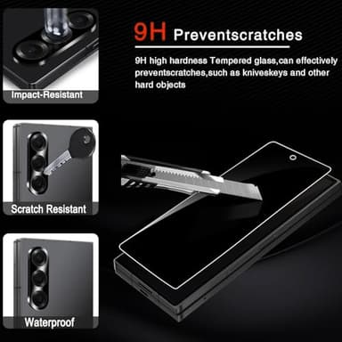 Milomdoi 6 in 1 Privacy Screen Protector for Samsung Galaxy Z Fold 7, 2 Pack Inside Anti-Spy Film with 2Pack Front Tempered Glass + 2 Pacs Camera Lens Protector Accessories - Image 6